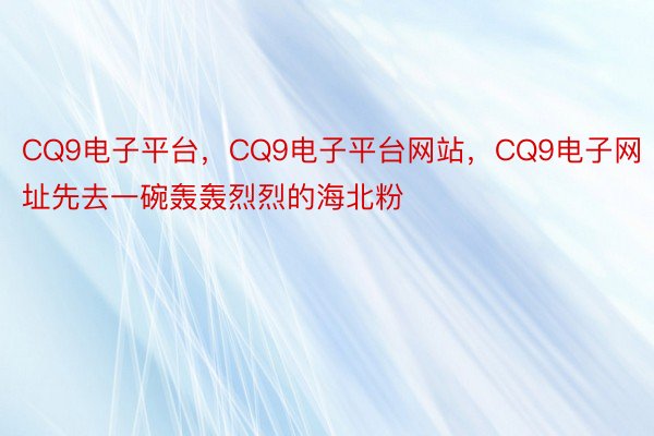 CQ9电子平台，CQ9电子平台网站，CQ9电子网址先去一碗轰轰烈烈的海北粉